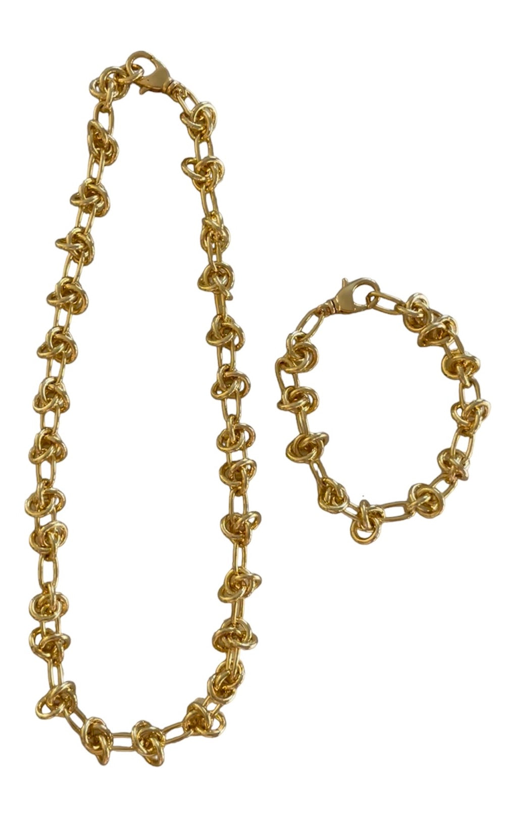 Love Knot Necklace and Bracelet Set