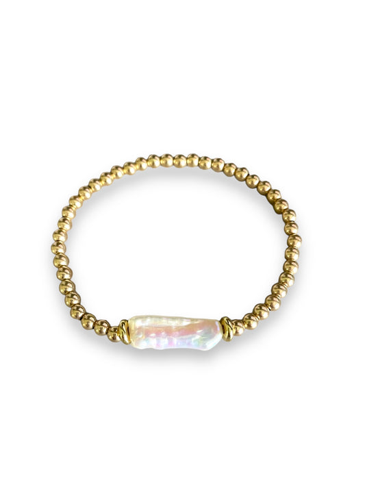 Pearl Stick Gold Beaded Bracelet