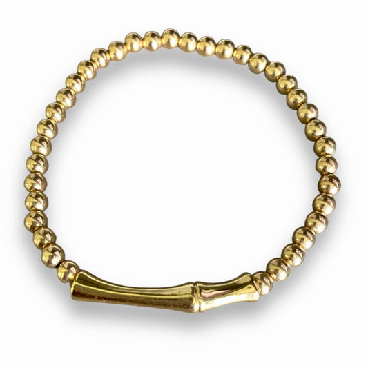 Bamboo Gold Beaded Bracelet