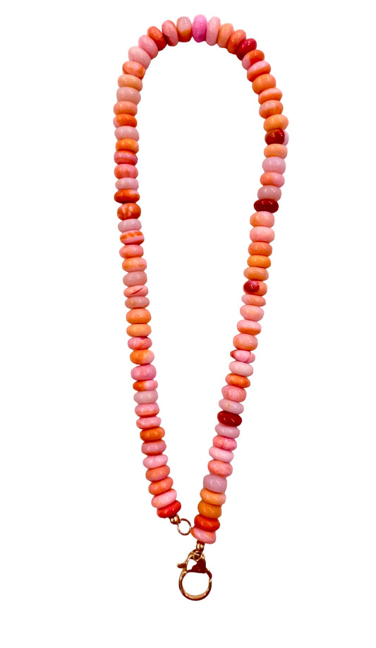 Bright Coral and Orange OOAK Opal Necklace
